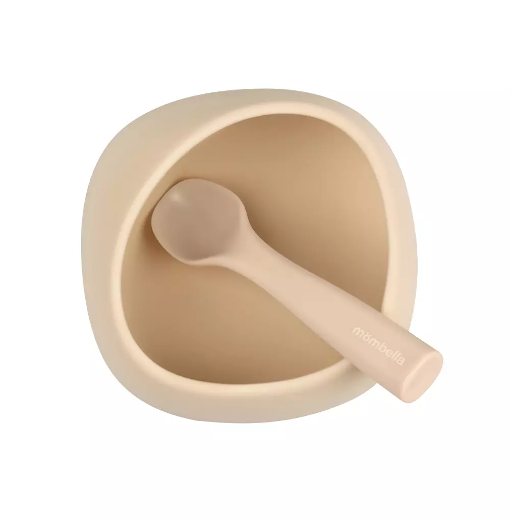 MOMBELLA SKÅL MED SUGEPLATE - LYS BRUN