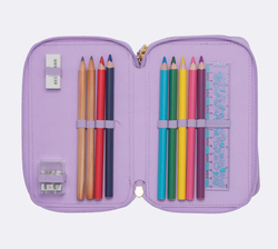 Beckmann Trelags pennal med innhold, Unicorn Princess Purple