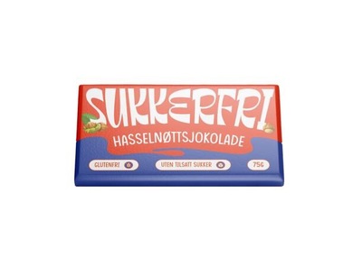 Sukkerfri Melkesjokolade m/Hasselnøtt 75g ikke relevant - Godtesjuk AS