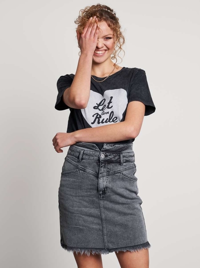Let Love Rule T-Shirt dark grey - Catwalk Junkie