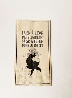Serviett 33x40cm "Husk Å Leve" 20stk