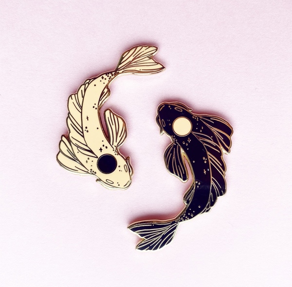 YinYang sunset Koi pins 