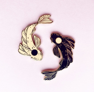 YinYang sunset Koi pins  Sunset - NorthernSpells