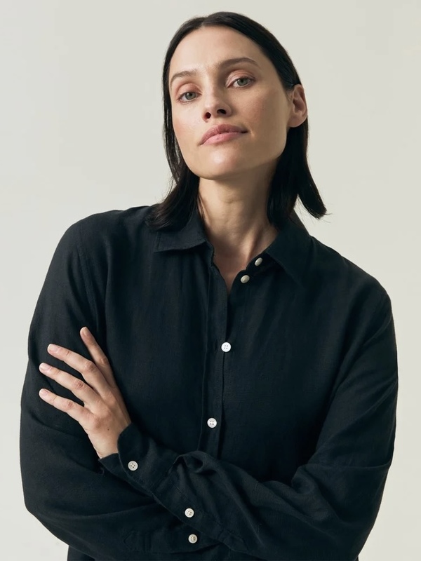 Long Linen Shirt Dress