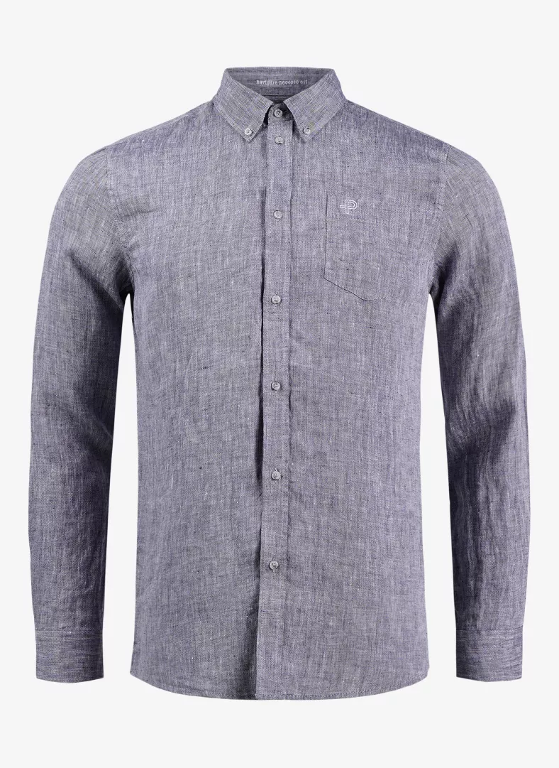 Pelle P Linen Shirt Dk Navy Melange - Pelle P