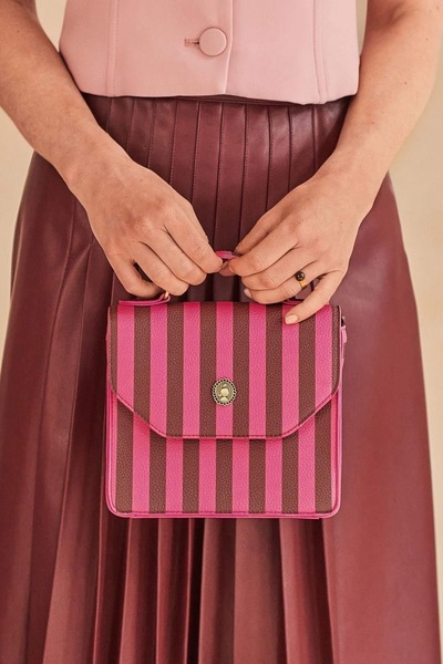 PIP Frances Cross Body Bag Small Stripe Pink ikke relevant - Pip Studio