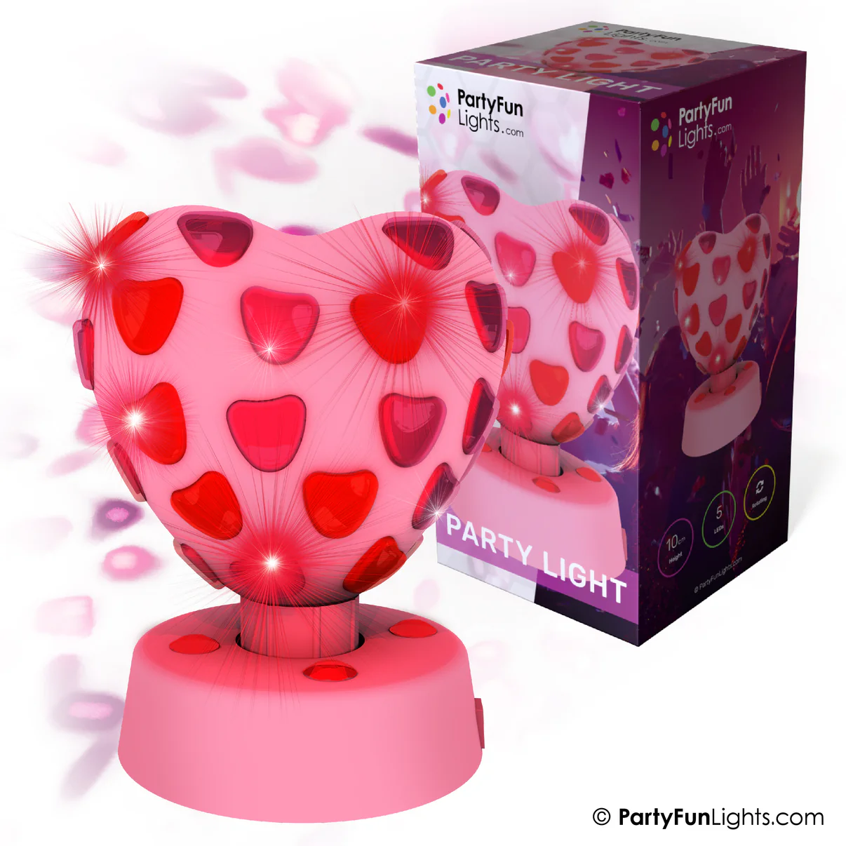 Heart Disco Light Ø:15,5cm Hjerte lampe - Musikk og disco