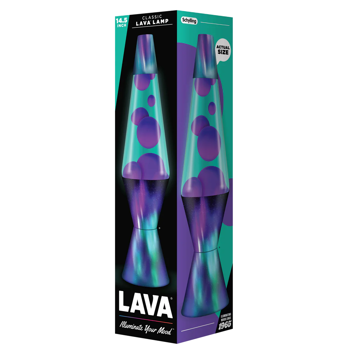 Lamp 37cm Purple/Teal, Aurora Borealis Base Lilla/blå - Musikk og disco