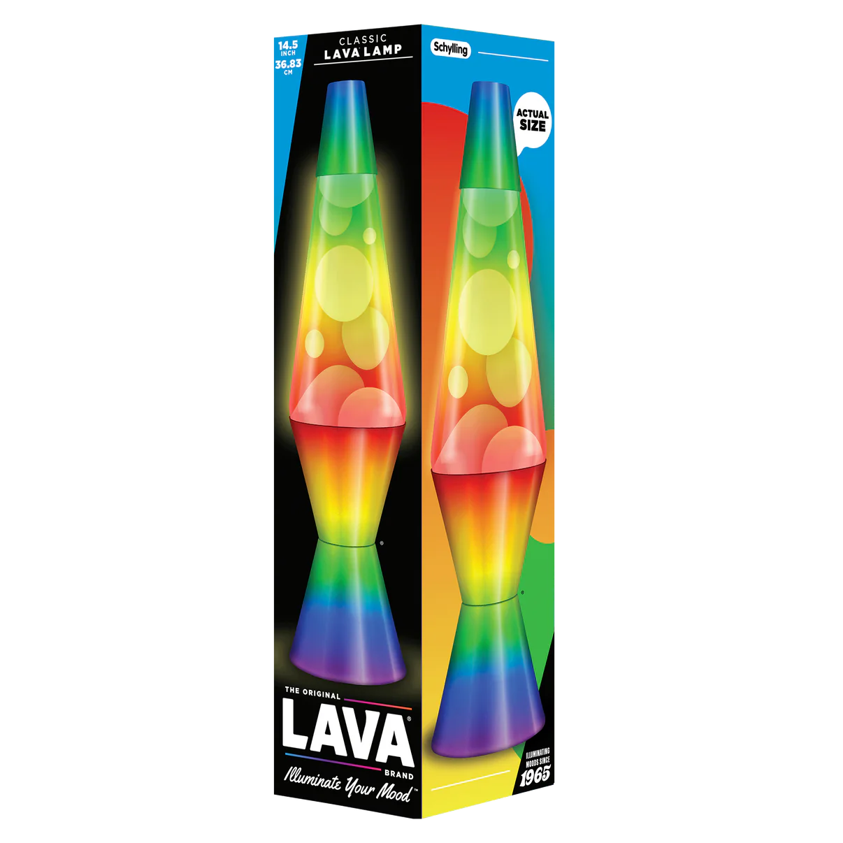 Lamp 37cm White/Tri-colour, Rainbow Base Regnbue farget - Musikk og disco