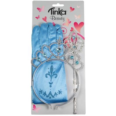 PRINSESSESETT TIARA, HANSKER, SEPTER BLÅ TINKA BEAUTY TIARA, HANSKER, SEPTER BLÅ - Tinka
