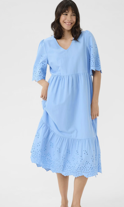 Louisa Midi Dress Vista Blue - Kaffe Clothing