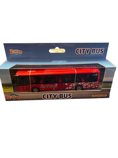 City Bus Pull Back ass farger Rød - Leiker