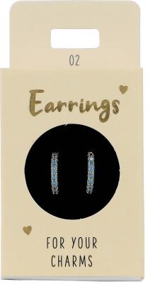 Express Yourself Øreringer til anheng (Nickel free tested) -  Round Gold and Blue