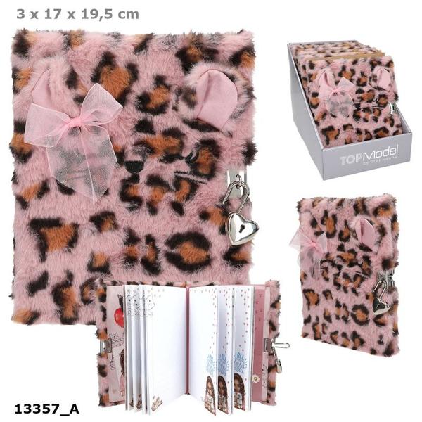 TOPModel Dagbok Fluffy med hjertelås, rosa