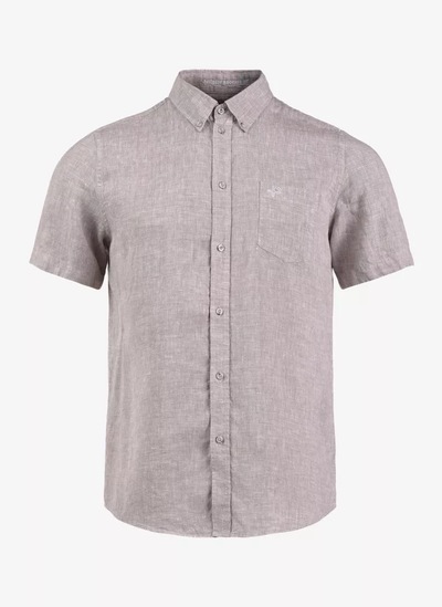 Pelle P Linen SS Shirt Tumbled Stone - Pelle P