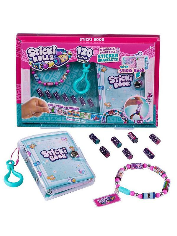 Sticki rolls Sticki books - Bærbart og delbart klistermerkearmbånd + kolleksjon Sticki Book 