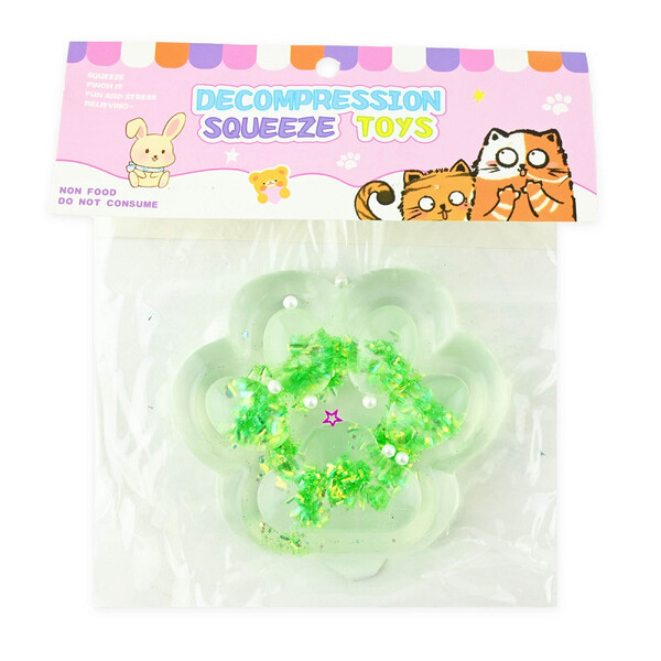 SQUISHY CAT PAW CLEAR GLITTER 130G 10cm