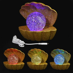 LAMP SHELL W GLITTER BALL 15cm