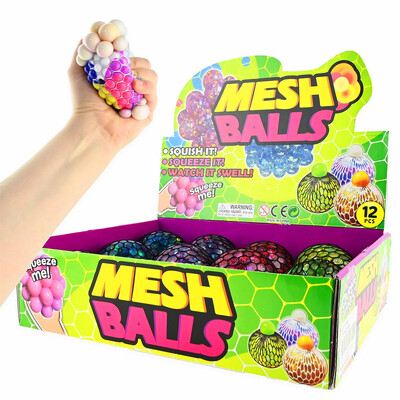 SQUEEZE MESH BALL MARBLE 8cm Fargerik - Fidget Toys