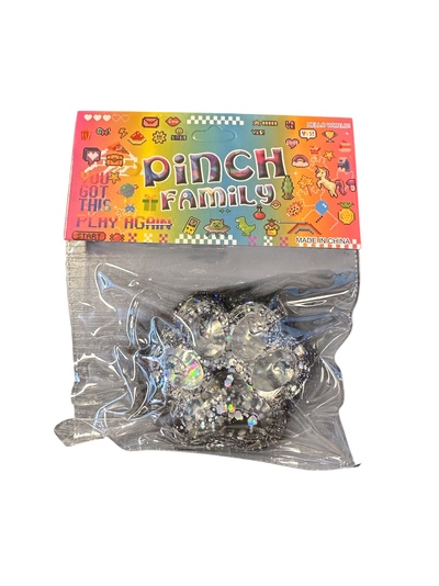 PINCH FAMILY KATTEPOTER SHINY Svart og sølv - Fidget Toys