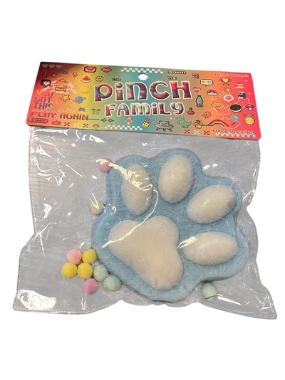 PINCH FAMILY STOR KATTEPOTER Blå med pom  - Fidget Toys