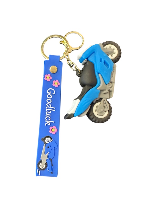 "Goodluck" nøkkelring med motorsykkel