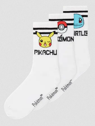 Name It Milton Pokemon 3pk Sock BRIGHT WHITE - Name It