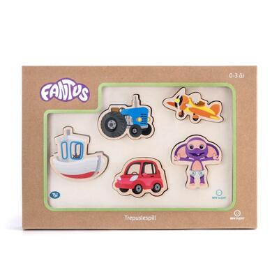 FANTUS PUSLESPILL I TRE - KJØRETØY 31,5X22CM Kjøretøy - Trepuslespill