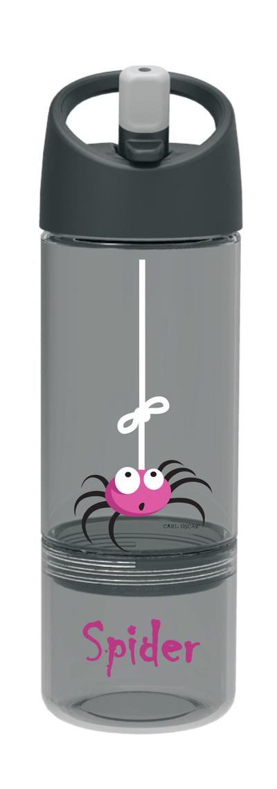VANNFLASKE - 2in1 Vannflaske Grå - Edderkopp - Carl Oscar