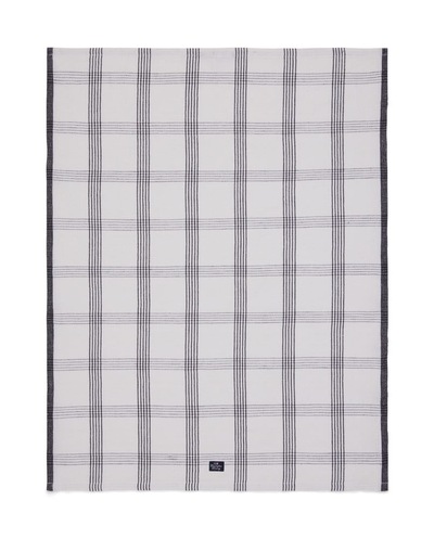 Rutete Lin/Bomull Kjøkkenhåndkle  Hvit/Svart - Lexington