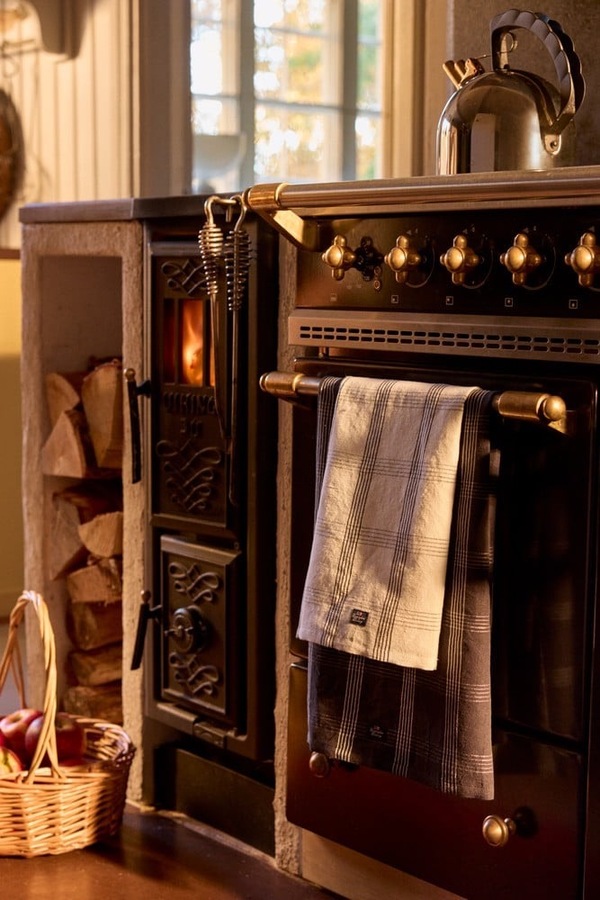 Rutete Lin/Bomull Kjøkkenhåndkle 