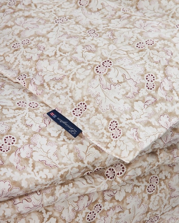 Sengesett med Høstløv, Bomullssateng, Hvit/Beige