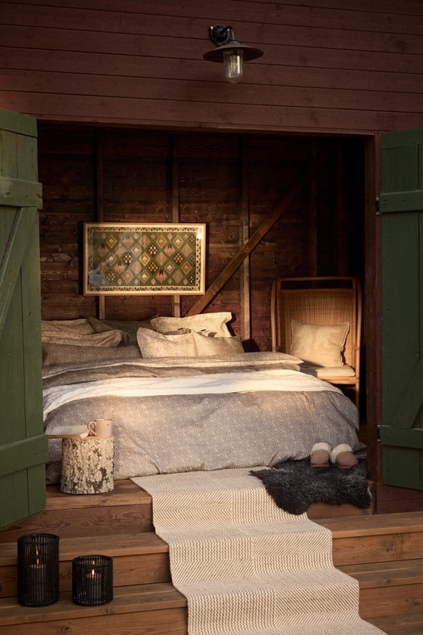 Sengesett med Høstløv, Bomullssateng, Hvit/Beige