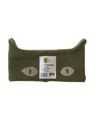 Kattnakken Panneband Merinoull barn Mose - Kattnakken