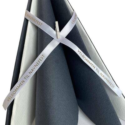 Pyntebånd med tekst 10m Navnefest hvit med gulltekst  - Happystar