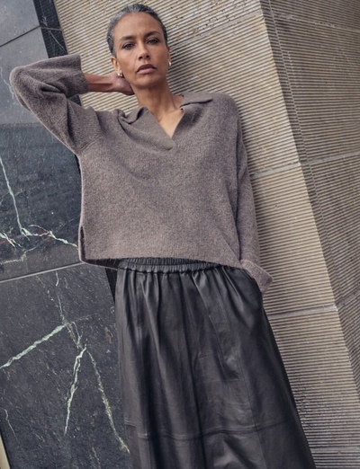 Thora Aidy Polo Knit Falcon - Mos Mosh