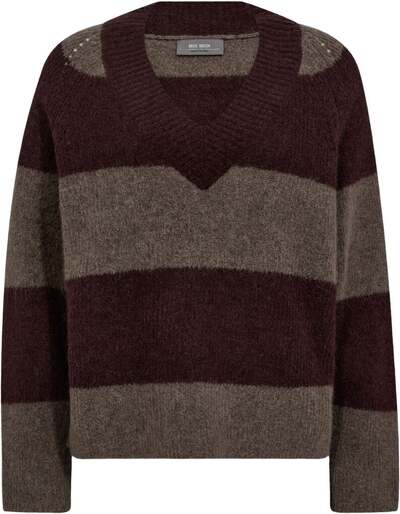 Taci Stripe LS V-Neck Knit Fudge - Mos Mosh