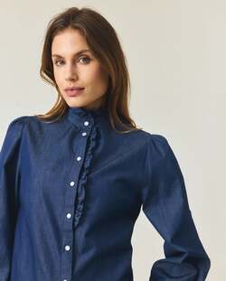 Denim Frill Blouse