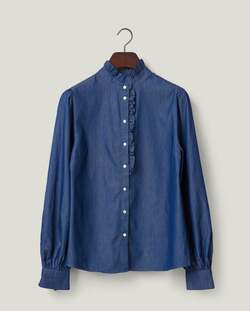 Denim Frill Blouse