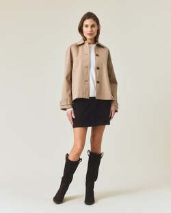 Kort Trensh Coat, beige