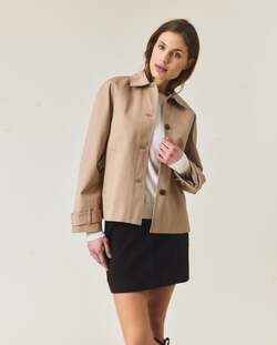 Kort Trensh Coat, beige