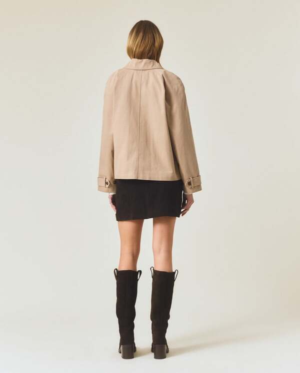 Kort Trensh Coat, beige