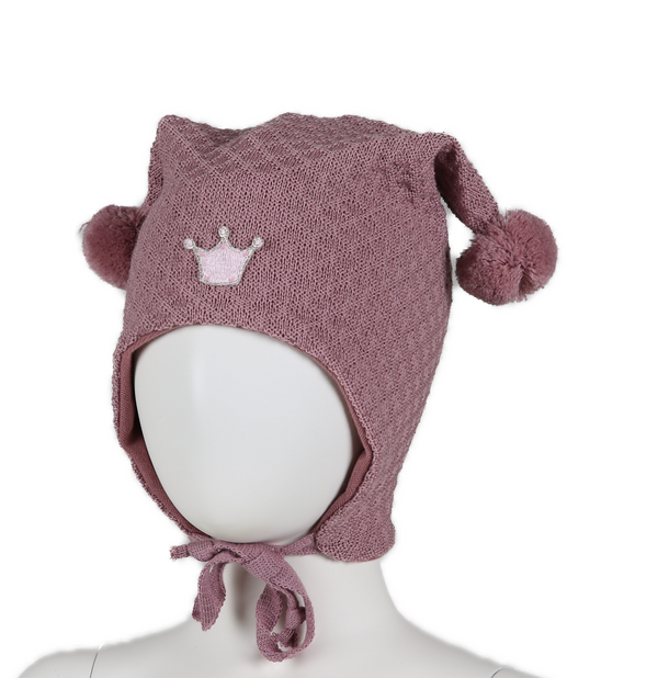 Kivat Knytelue ull 392L-17B Dusty Rose med krone