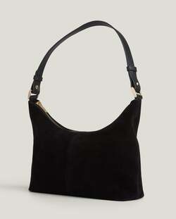 Slouchy ssemsket mini skulderveske, sort  - Lexington