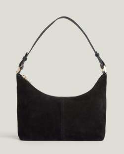 Slouchy ssemsket mini skulderveske, sort