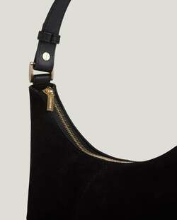 Slouchy ssemsket mini skulderveske, sort