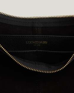 Slouchy ssemsket mini skulderveske, sort