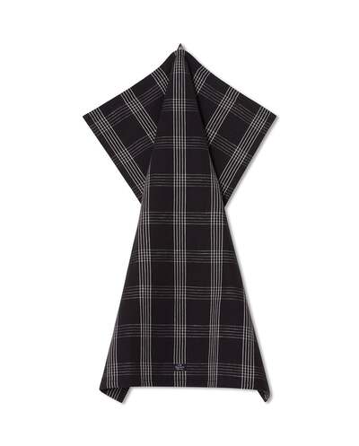 Rutet kjøkkenhåndkle i Linblanding Black/White - Lexington