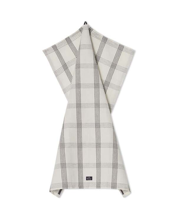 Rutet kjøkkenhåndkle i Linblanding