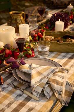 Rutet lin/bomull serviett